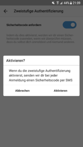 Instagram 2 Faktor Authentifizierung