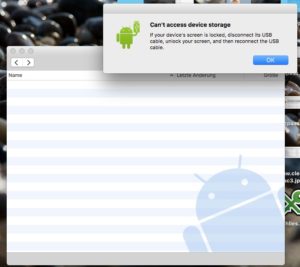 Android File Transfer Fehler