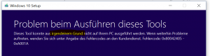 Fehler Windows 10 Media Creation Tool 0x80042405 - 0xA001A